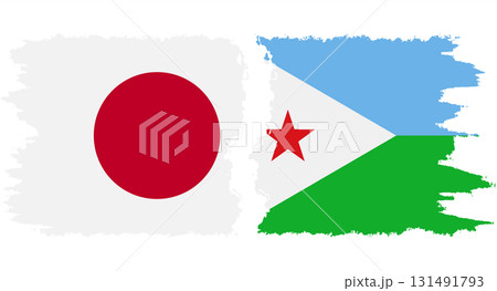 Djibouti and Japan grunge flags connection vector 131491793