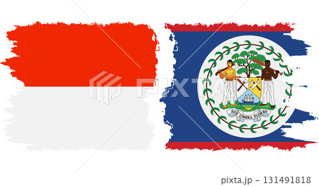 Belize and Indonesia grunge flags connection vector Belize and Indonesia grunge flags connection vector 131491818