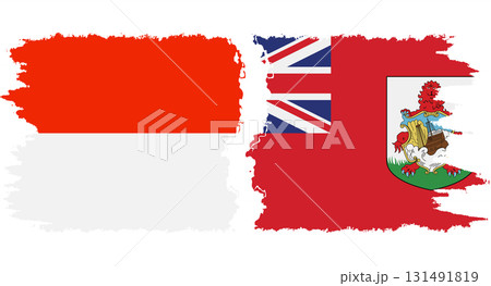 Bermuda and Indonesia grunge flags connection vector Bermuda and Indonesia grunge flags connection vector 131491819