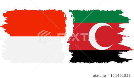 Darfur and Indonesia grunge flags connection vector 131491838