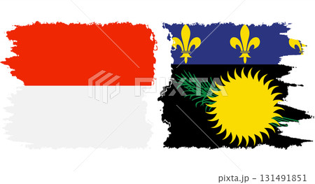Guadeloupe and Indonesia grunge flags connection vector Guadeloupe and Indonesia grunge flags connection vector 131491851