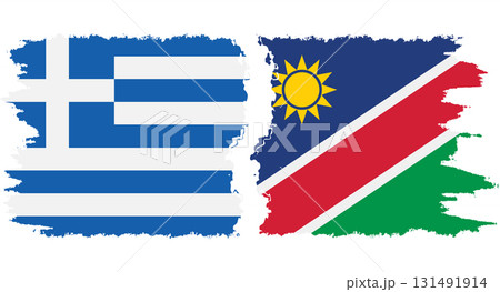 Namibia and Greece grunge flags connection vector 131491914