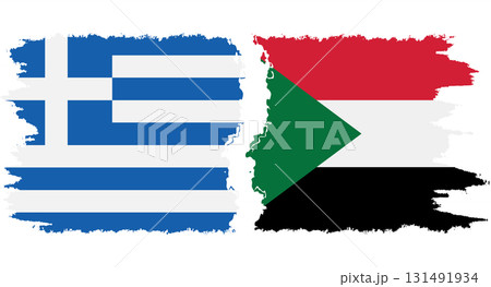 Sudan and Greece grunge flags connection vector Sudan and Greece grunge flags connection vector 131491934
