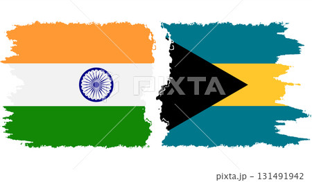 Bahamas and India grunge flags connection vector 131491942