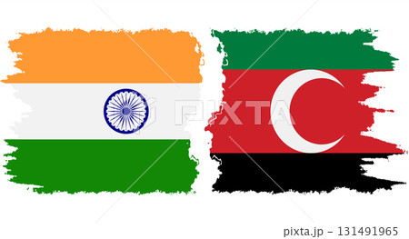 Darfur and India grunge flags connection vector 131491965