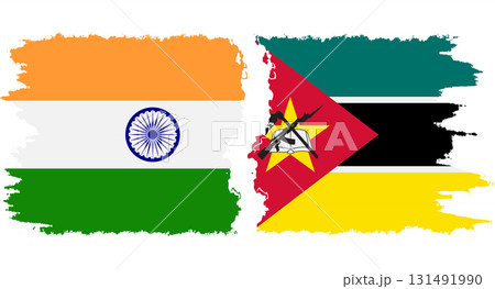 Mozambique and India grunge flags connection vector Mozambique and India grunge flags connection vector 131491990