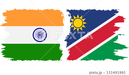 Namibia and India grunge flags connection vector Namibia and India grunge flags connection vector 131491991