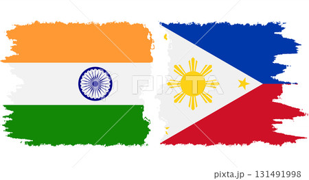 Philippines and India grunge flags connection vector 131491998