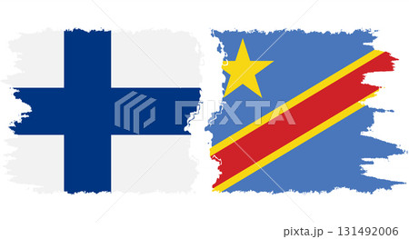 Congo - Kinshasa and Finland grunge flags connection vector 131492006