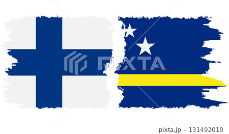 Curacao and Finland grunge flags connection vector 131492010