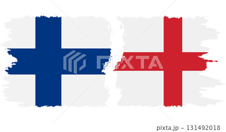 England and Finland grunge flags connection vector 131492018