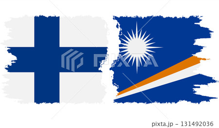 Marshall Islands and Finland grunge flags connection vector 131492036