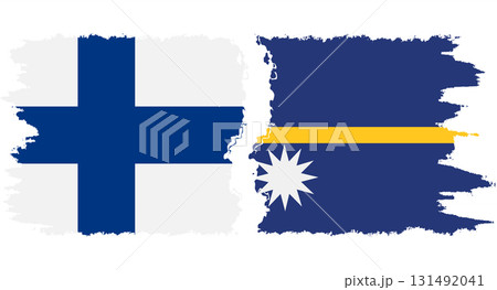 Nauru and Finland grunge flags connection vector 131492041