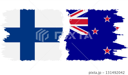 New Zealand and Finland grunge flags connection vector New Zealand and Finland grunge flags connection vector 131492042