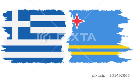 Aruba and Greece grunge flags connection vector Aruba and Greece grunge flags connection vector 131492066