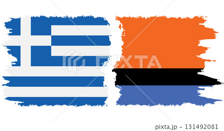 Chagos and Greece grunge flags connection vector Chagos and Greece grunge flags connection vector 131492081