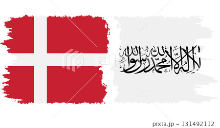 Afghanistan and Denmark grunge flags connection vector 131492112