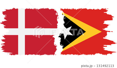 Timor-Leste - East Timor and Denmark grunge flags connection vecto Timor-Leste - East Timor and Denmark grunge flags connection vecto 131492113