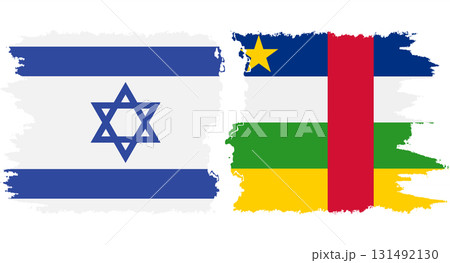 Central African Republic and Israel grunge flags connection vecto Central African Republic and Israel grunge flags connection vecto 131492130