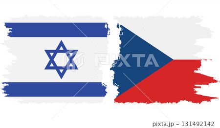Czech and Israel grunge flags connection vector Czech and Israel grunge flags connection vector 131492142