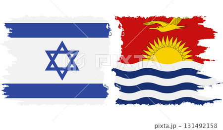 Kiribati and Israel grunge flags connection vector 131492158