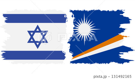 Marshall Islands and Israel grunge flags connection vector 131492165