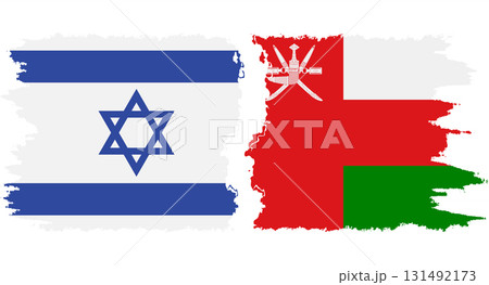 Oman and Israel grunge flags connection vector 131492173