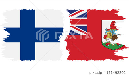 Bermuda and Finland grunge flags connection vector 131492202