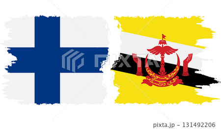 Brunei and Finland grunge flags connection vector Brunei and Finland grunge flags connection vector 131492206