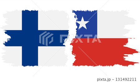 Chile and Finland grunge flags connection vector 131492211