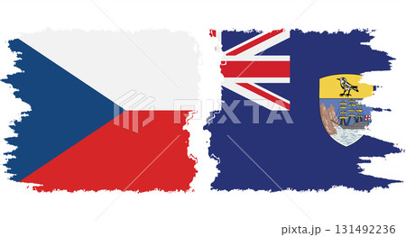 Saint Helena and Czech grunge flags connection vector 131492236