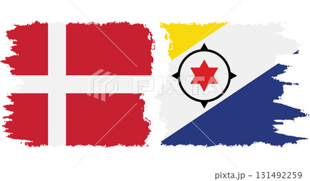 Bonaire and Denmark grunge flags connection vector 131492259