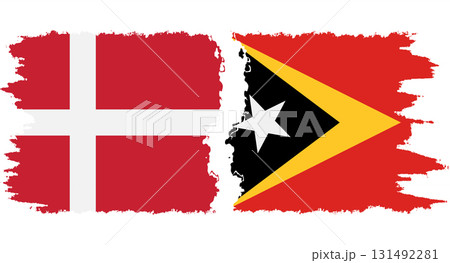 Timor-Leste - East Timor and Denmark grunge flags connection vector 131492281