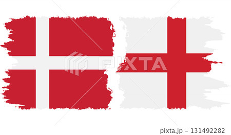 England and Denmark grunge flags connection vector 131492282
