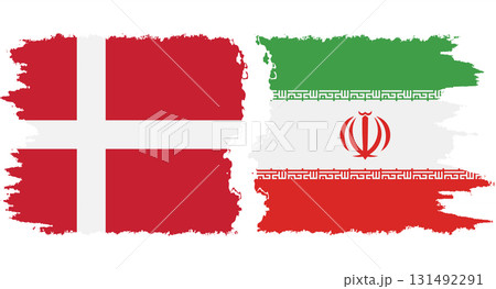 Iran and Denmark grunge flags connection vector Iran and Denmark grunge flags connection vector 131492291