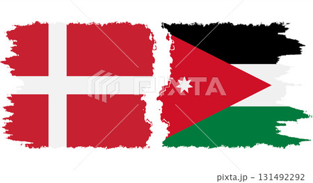 Jordan and Denmark grunge flags connection vector Jordan and Denmark grunge flags connection vector 131492292
