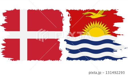 Kiribati and Denmark grunge flags connection vector Kiribati and Denmark grunge flags connection vector 131492293