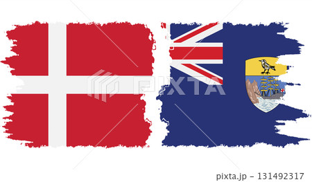 Saint Helena and Denmark grunge flags connection vector Saint Helena and Denmark grunge flags connection vector 131492317