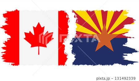 Arizona and Canada grunge brush flags connection, vector Arizona and Canada grunge brush flags connection, vector 131492339
