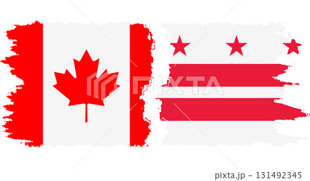 District of Columbia USA - Washington, DC and Canada grunge brush flags connection vector 131492345