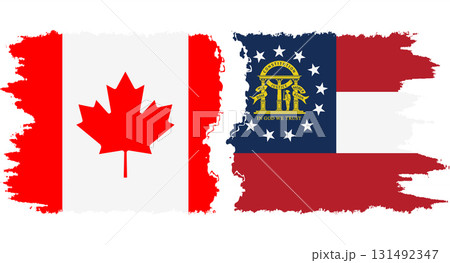 Georgia and Canada grunge brush flags connection vector Georgia and Canada grunge brush flags connection vector 131492347