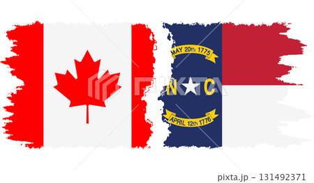 North Carolina and Canada grunge brush flags connection vector North Carolina and Canada grunge brush flags connection vector 131492371