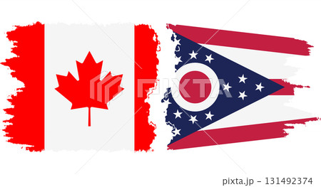 Ohio and Canada grunge brush flags connection vector Ohio and Canada grunge brush flags connection vector 131492374