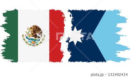 Minnesota 2924 and Mexico grunge brush flags connection vector 131492414