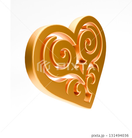 Golden heart with ornament 2-4 Golden heart with ornament 2-4 131494036