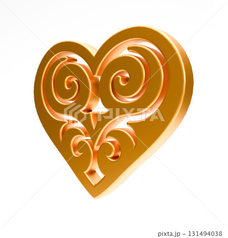 Golden heart with ornament 2-6 131494038