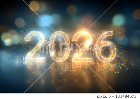 The image is a blurry, glowing 2026 number 131494073