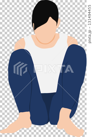 Illustration of a woman squatting Illustration of a woman squatting 131494455