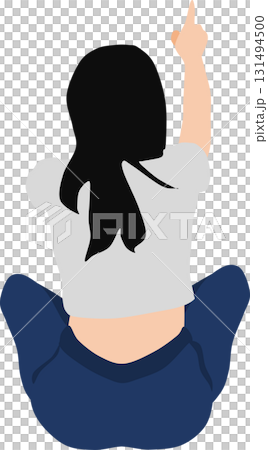 Illustration of a woman squatting 131494500