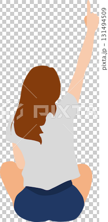 Illustration of a woman squatting 131494509